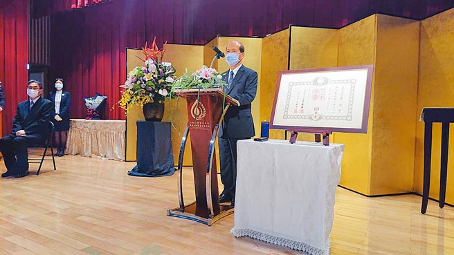 前嘉南農田水利會長楊明風維護烏山頭水庫與舉辦八田與一追思會，被日本認為促進台日友好關係，今年贈送勳章。（程炳璋攝）