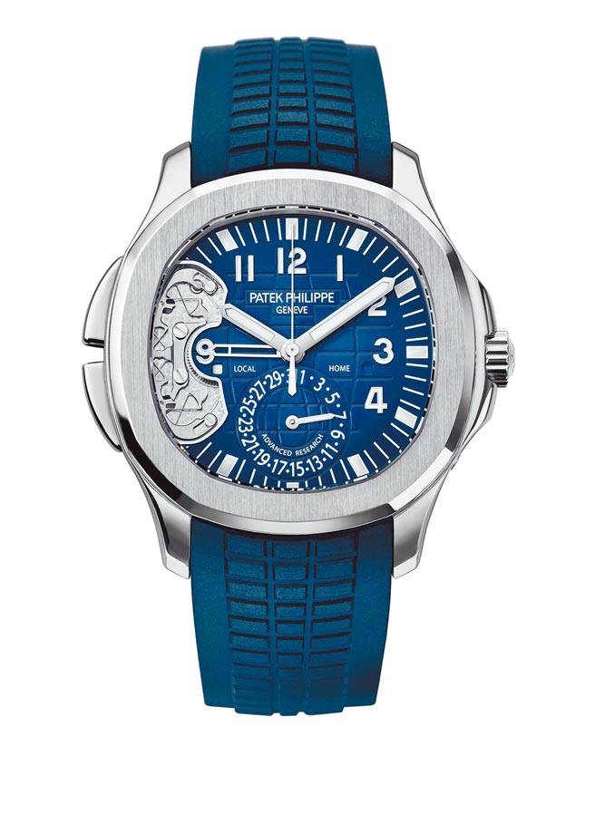 已经绝版的编号5650G-001腕表，具备两地时间快调装置与新型Spiromax硅游丝，是品牌最引以为傲的专利技术。 （百达翡丽提供）