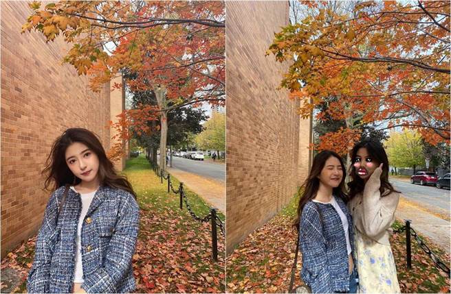 韓菲對鏡頭露出淡淡微笑，舉手投足氣質又俏麗。（圖／取材自王中平和余皓然愛的小屋臉書）