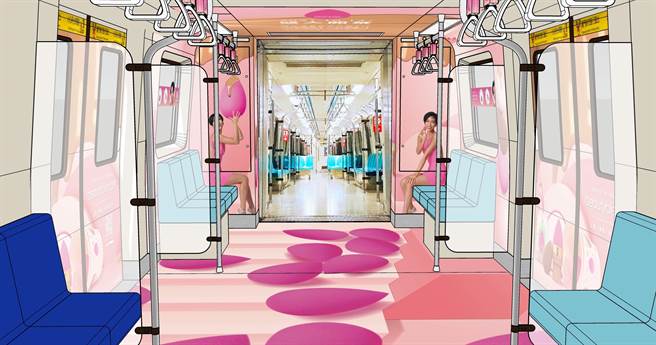 beautyblender捷运车厢。（beautyblender提供）