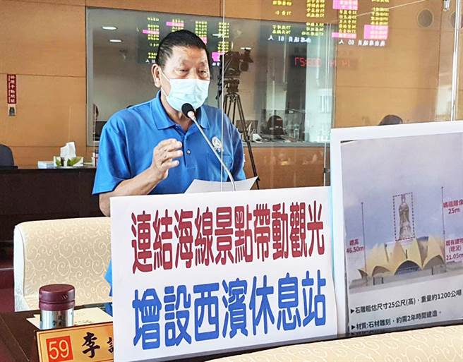 市议员李荣鸿建议建在西滨快速道路大安段附近，设置大型休息站，让游客方便停留游憩，并为地方带来人潮。（陈世宗摄）