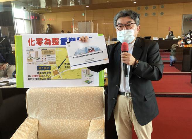 市议员李中建议，都发局儘速提出旧市区跨街廓容积调派方案，用增加容积奖励提高进行整合筹码空间，藉由多赢政策让旧城再展风华。(陈世宗摄)