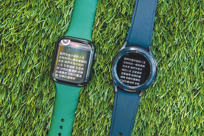 苹果不按键也能写文字、三星键盘中英文直接输入。（石智中摄）