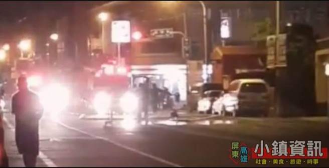 屏东市大武路惊传爆炸声响，警消现场戒备。(屏东小镇资讯提供)