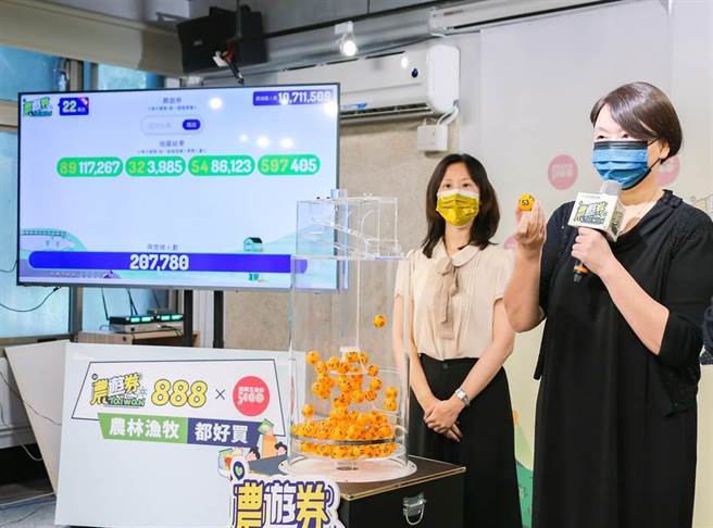 農遊券今進行第二輪抽籤，須下載APP才能領用。圖為農遊券抽獎過程。（資料照／羅永銘攝）