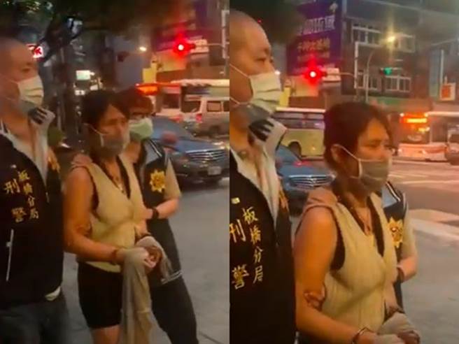 警方已于下午5时许在中和区积穗派出所旁将张淑晶拘提到案，目前正送往新北地检署归案。（警方提供）