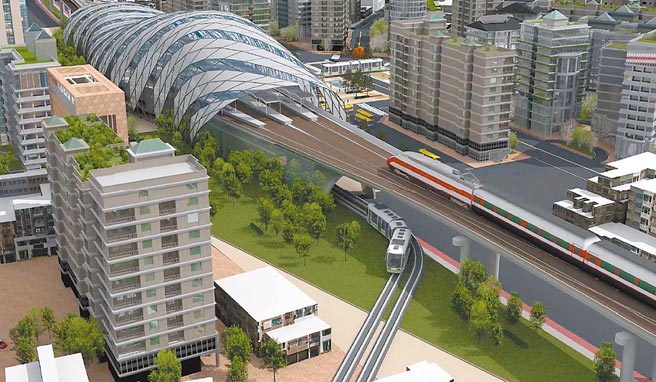 彰化铁路高架化可行性评估终于过关，行政院长苏贞昌今天下午亲自南下在彰化火车站宣布此消息，宣告正式启动规画设计与环评作业。（县府提供／谢琼云彰化传真）