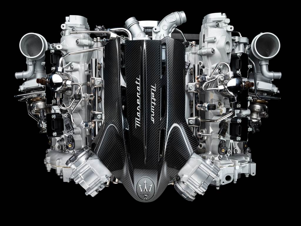「Nettuno 海王星」引擎搭載源自 F1 的頂尖技術「MTC 雙燃燒系統」，於 7500rpm 爆發 630CV 最大馬力、3000-5500rpm 持續輸出 730Nm 峰值扭力(圖/Maserati提供)