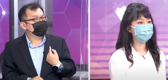 资深媒体人陈挥文（左）与民进党立委高嘉瑜（右）今日在政论节目针锋相对。（取自新闻大白话）