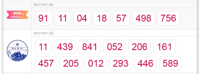 第二周中籤身分证号/统一证号末码。(图/截自五倍券官网)