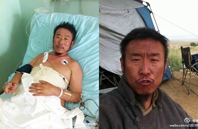 大陆演员高昌昊2012年因毛驴受惊跌到山沟，送医治疗2个月仍不治。（图／翻摄自高昌昊H微博