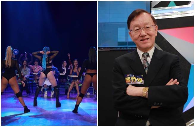 前主播盛竹如上《明星许愿池》看辣妹热舞。（民视提供）