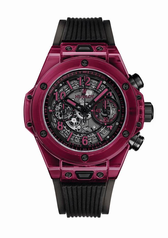 宇舶表BIG BANG UNICO 红色蓝宝石计时码表，全球限量250只，228万9000元。（HUBLOT提供）