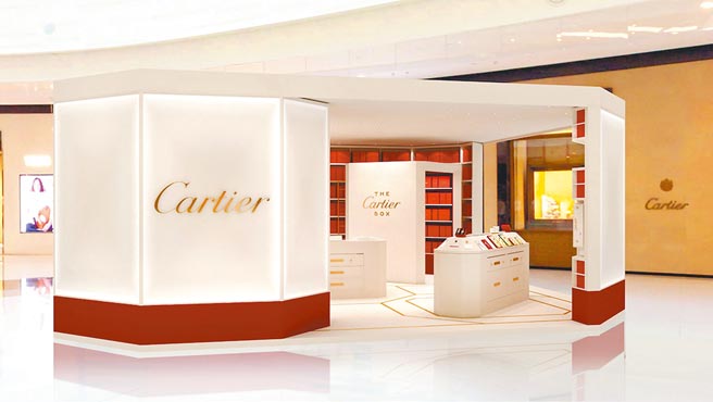 远百信义A13 Cartier「The Cartier Box」期间限定概念店趁周庆进驻。（远百提供）