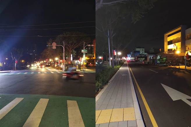 万年路改善完成后，夜间灯景璀璨迷人。（员林市公所提供／谢琼云彰化传真）