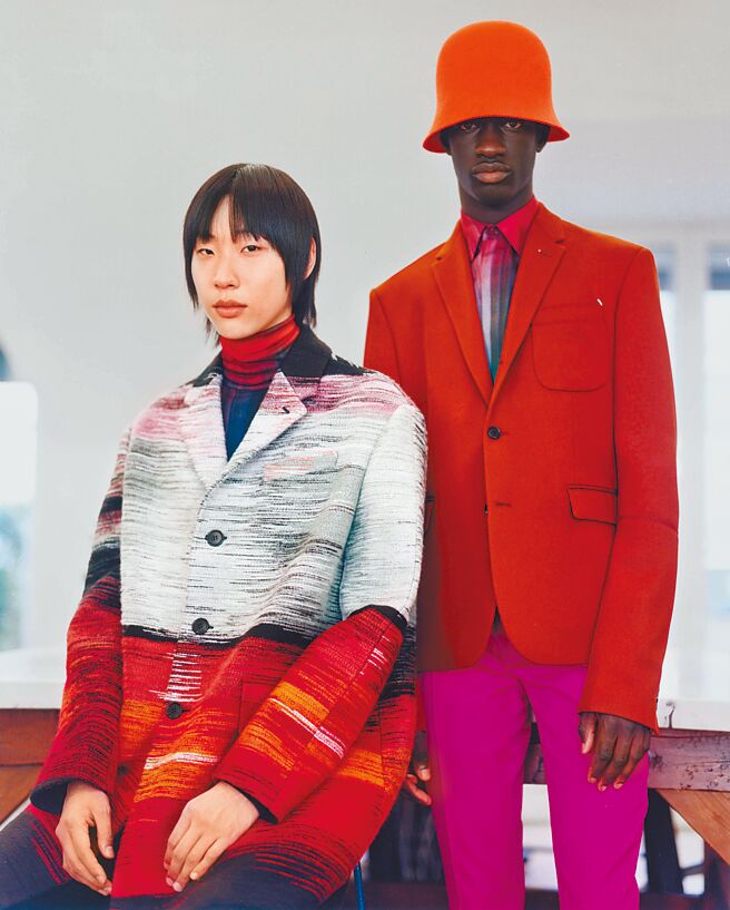 BERLUTI冬季服装融入画家Lev Khesin的前卫画风，青春洋溢。（BERLUTI提供）