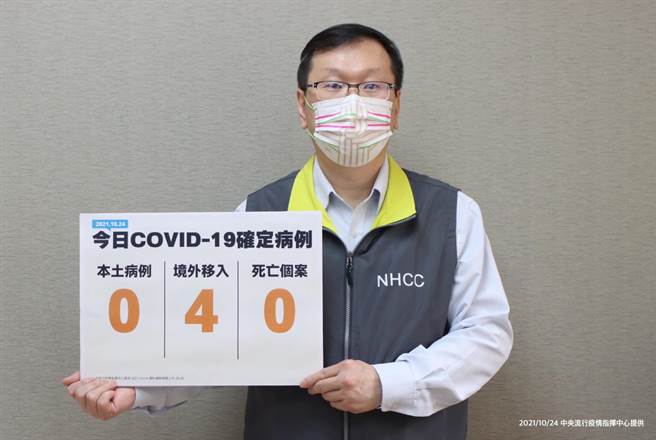 今(24)日中央流行疫情指挥中心发言人庄人祥说明新增4例境外移入COVID-19确定病例。（图／中央流行疫情指挥中心提供）