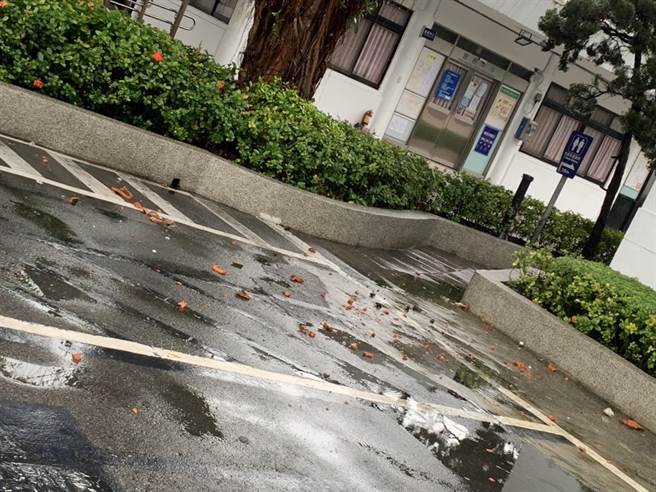 地震发生，北市议员陈怡君说她差10秒，就被台北市立第一殡仪馆的「砖块雨」砸到。（北市议员陈怡君提供／张颖齐台北传真）