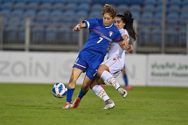 「小跑车」陈燕萍在巴林两战都替中华队进球。（中华足协提供）