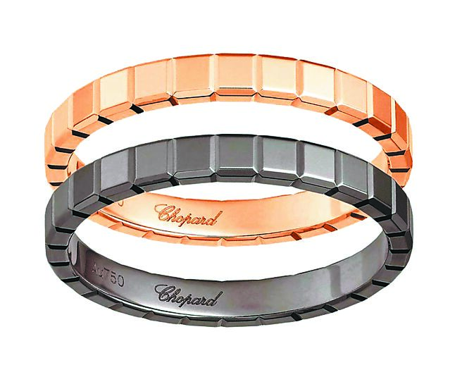 萧邦Ice Cube Rock玫瑰金与陶瓷戒指，4万1000元起。（CHOPARD提供）