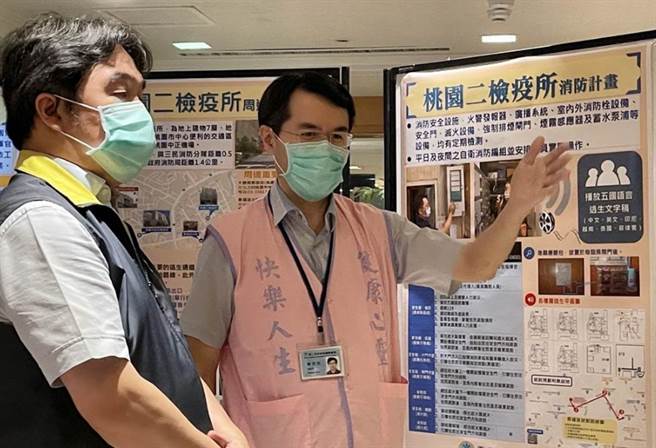 王必勝(左)爆發緋聞，震驚疫情指揮中心的衛福部官員。（桃園療養院提供）