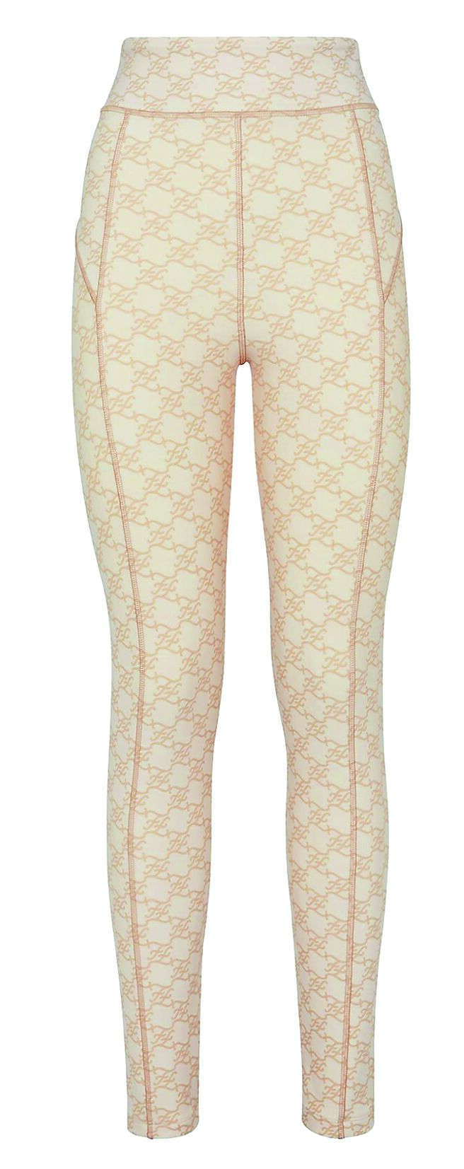 Fendi Ski滑雪系列米色Karligraphy圖騰貼腿褲1萬7500元。（Fendi提供）