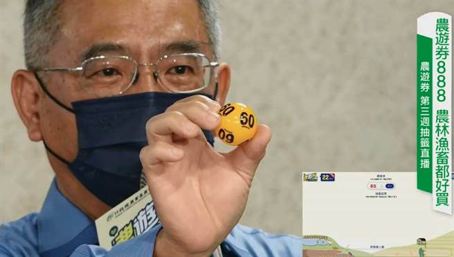 888元农游券由身分证末2码为「60」、「75」的民眾中奖。(翻摄自中时新闻网YouTube)