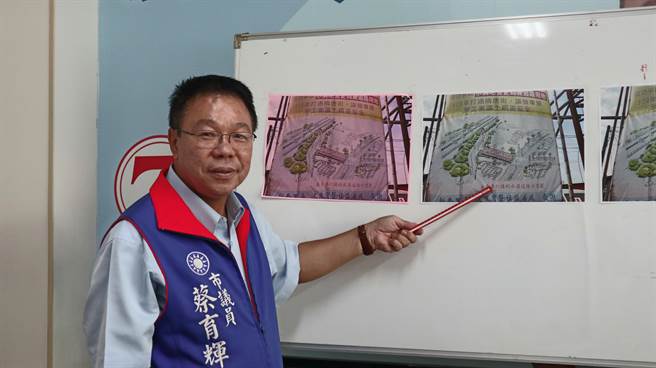 蔡育輝說，未來道路打通後，可提早於長榮路、隋唐路口右轉直接駛入涵洞。（蔡育輝服務處提供／張毓翎台南傳真）