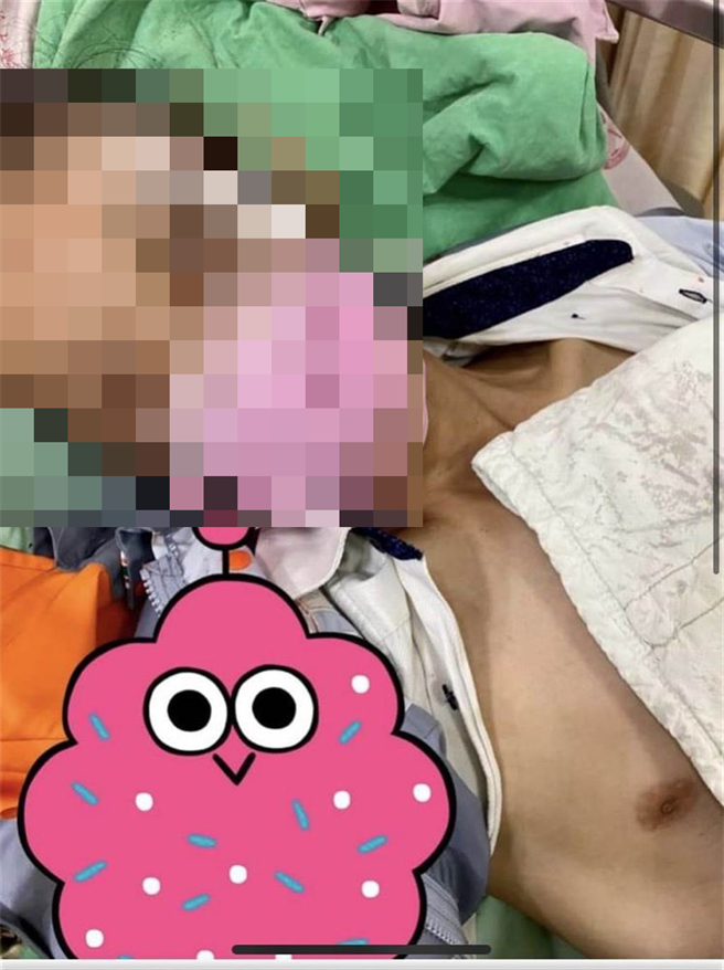 台中市传出超商店员劝导顾客戴口罩，竟遭狂打断6根肋骨等伤势送医，家属贴文脸书指诉。（翻摄脸书）