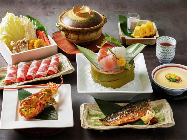 神旺大饭店「澄江日本料理」龙虾黑毛豚豪华海陆套餐。（台北神旺大饭店提供）