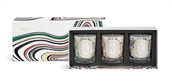 diptyque耶誕限量蠟燭禮盒70gx3，4150元。（diptyque提供）