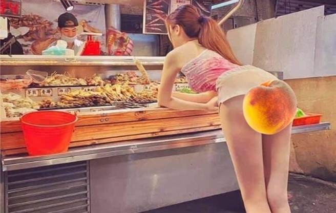 男网友PO这张辣妹背影照抱怨，让其他网友超好奇本尊身份。（图／翻摄爆废公社二馆）