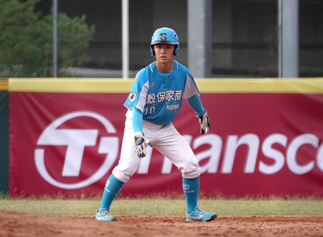 谷保家商队长黄柏叡单场3安「猛打赏」，贡献3打点。（毛琬婷摄）