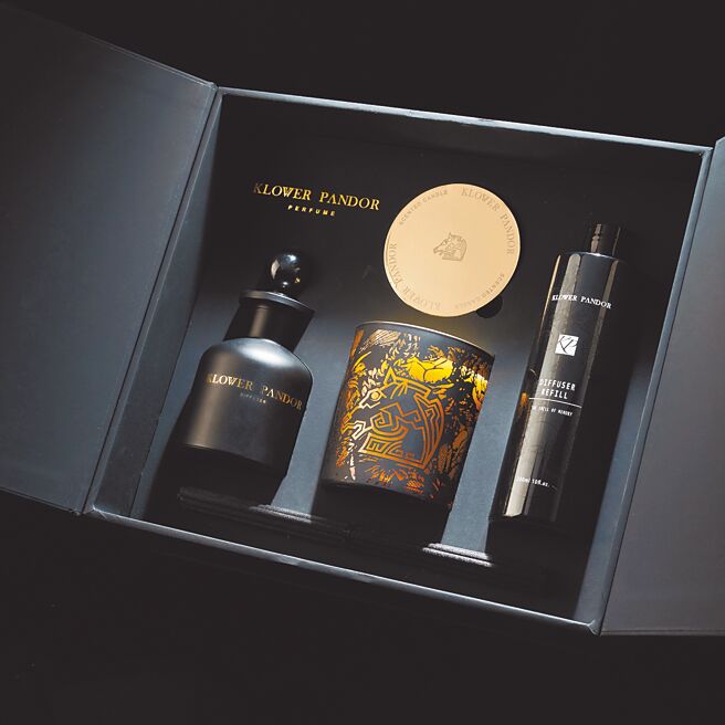 KLOWER PANDOR×金马推出香氛礼盒，迷幻诱惑扩香组合限量2000组，1880元（见图）。（KLOWER PANDOR提供）
