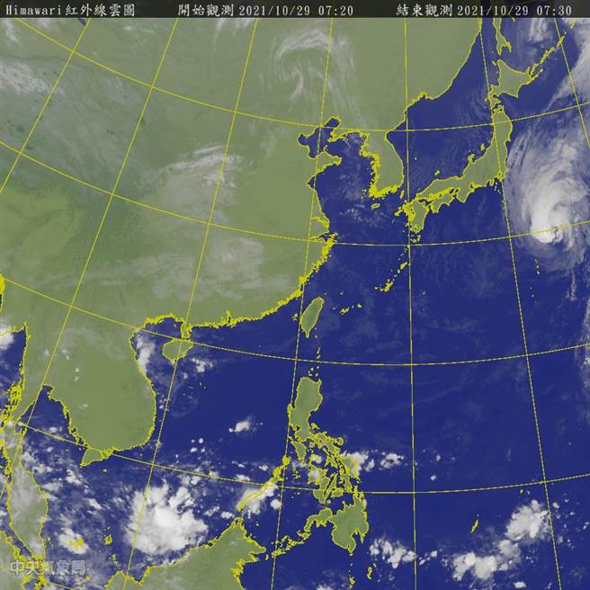 中央气象局预报指出，今天东北季风影响，主要反应在清晨低温上，中部以北及东北部约19、20度，南部及花东21、22度，感受较凉，白天高温北部及东半部地区约26、27度。（翻摄自中央气象局／林良齐台北传真）