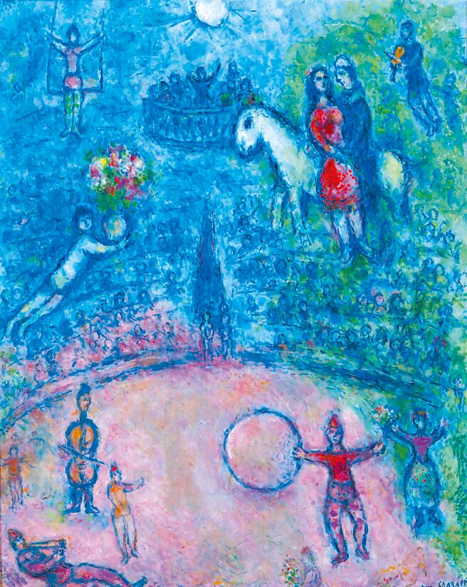 夏加尔画作《恋人与马戏团》登上佳士得香港秋拍，起拍价1500万港币。（Christie’s提供）