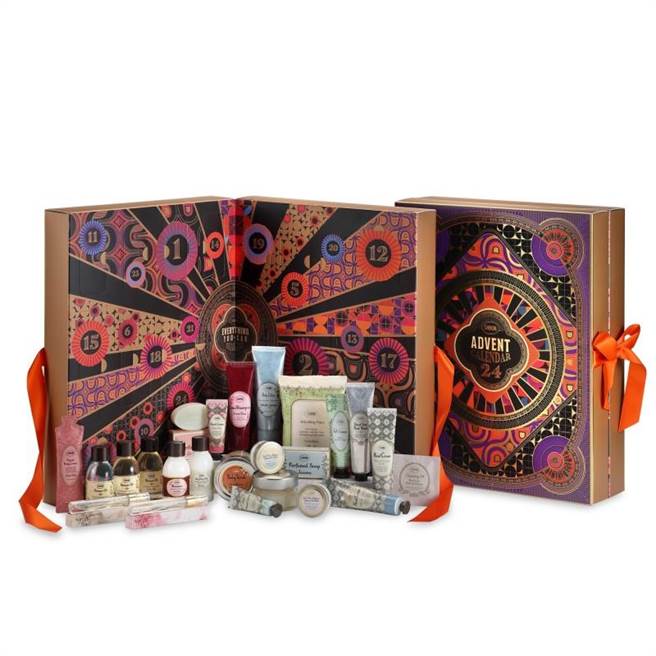 新光三越台北信義新天地SABON流金年華倒數月曆，開賣當日即完售。（新光三越提供）