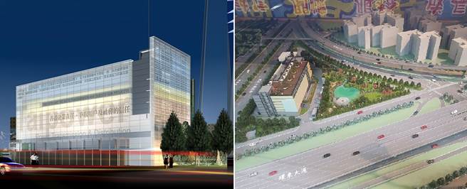 松湖超高压变电所计画图，外表与一般科技大楼无异。(图/汉冀建筑师事务所、台电公司)