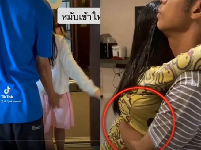 賈卡瓦爾伸手摸9歲女兒的重要部位。（圖／賈卡瓦爾社群平台）
