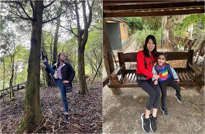 余苑绮伸腿大秀一字马，举手投足相当有活力。（图／取材自余苑绮 Chichi脸书）