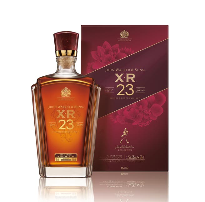 向拥有「百年兰花王国」之誉的台湾致敬，为台湾量身打造的「JOHNNIE WALKER XR23年苏格兰威士忌」，柔和兰花香气与醇厚檀木烟熏风味展现层次更迭，亦刚亦柔的完美酒体。以稀世兰香向进退有度的造局者致敬。限量于全台菸酒专卖店贩售。建议售价3,980元。图／业者提供