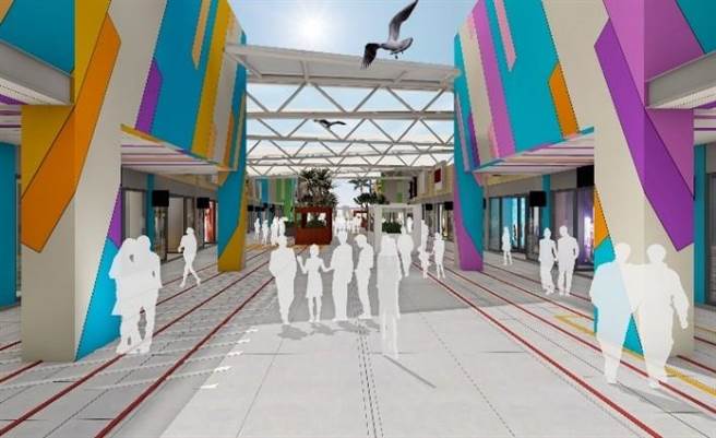 二期缤纷外观参考示意图。（台中港三井OUTLET提供）