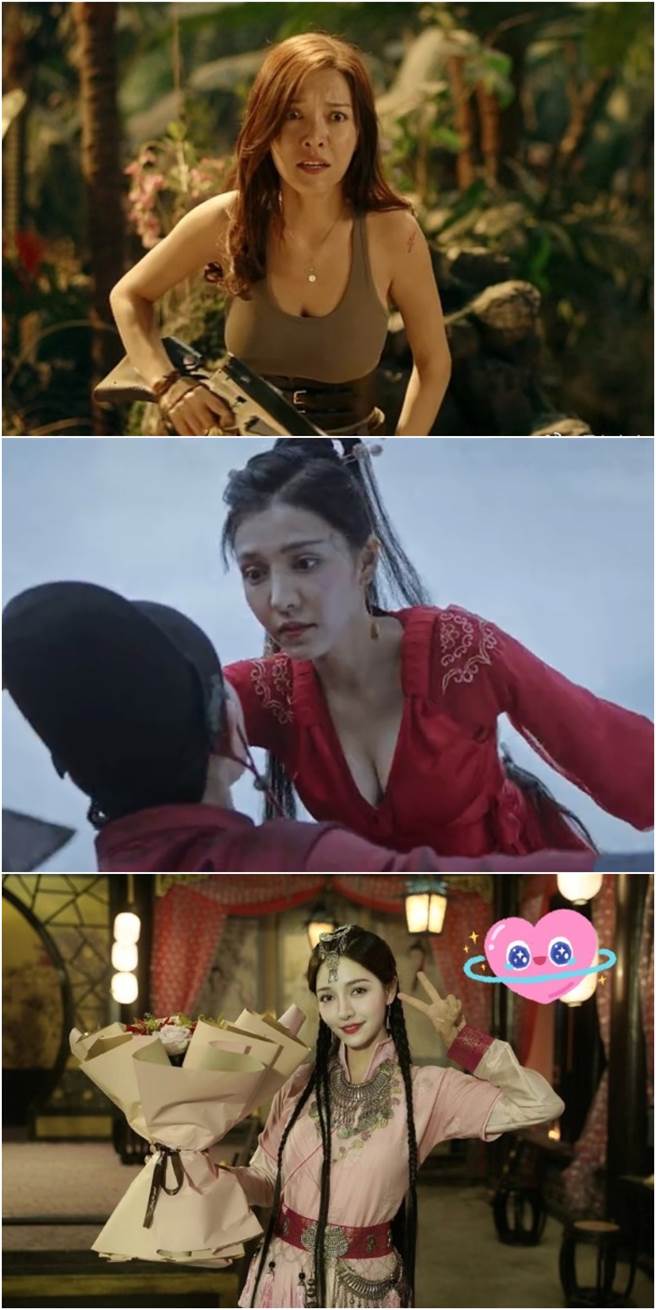 大陆女星再米热因惊人的美貌与好身材受到瞩目。（图／微博@）