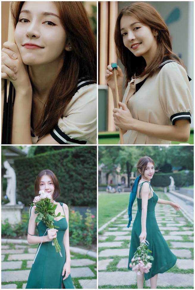 再米热担任模特儿时的美照。（图／微博）