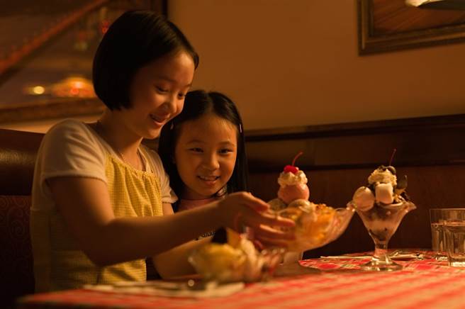 方郁婷（左）、林品彤在《美国女孩》中饰演林嘉欣和庄凯勛的女儿。（传影互动提供）