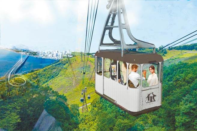 八里纜車無消息 侯友宜允協助業者調查評估。圖為八里纜車模擬圖。（新北市府提供）
