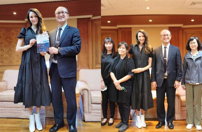 瑞莎昨到體育署與和林騰蛟次長懇談。（圖／翻攝自瑞莎 Larisa臉書）