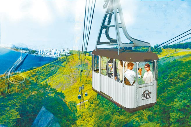 八里纜車業者興趣缺缺，新北市長侯友宜允諾協助業者，增加投資吸引力。圖為模擬圖。（新北市府提供／葉德正新北傳真）
