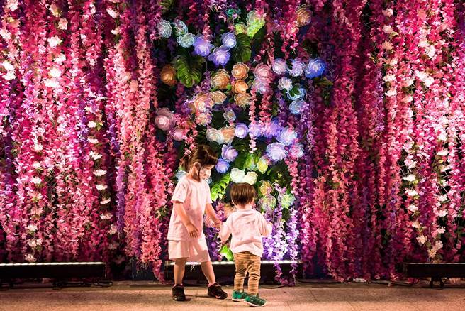 KANO展区内的心型花墙是最大亮点。（嘉义市政府提供∕吕妍庭嘉义传真）