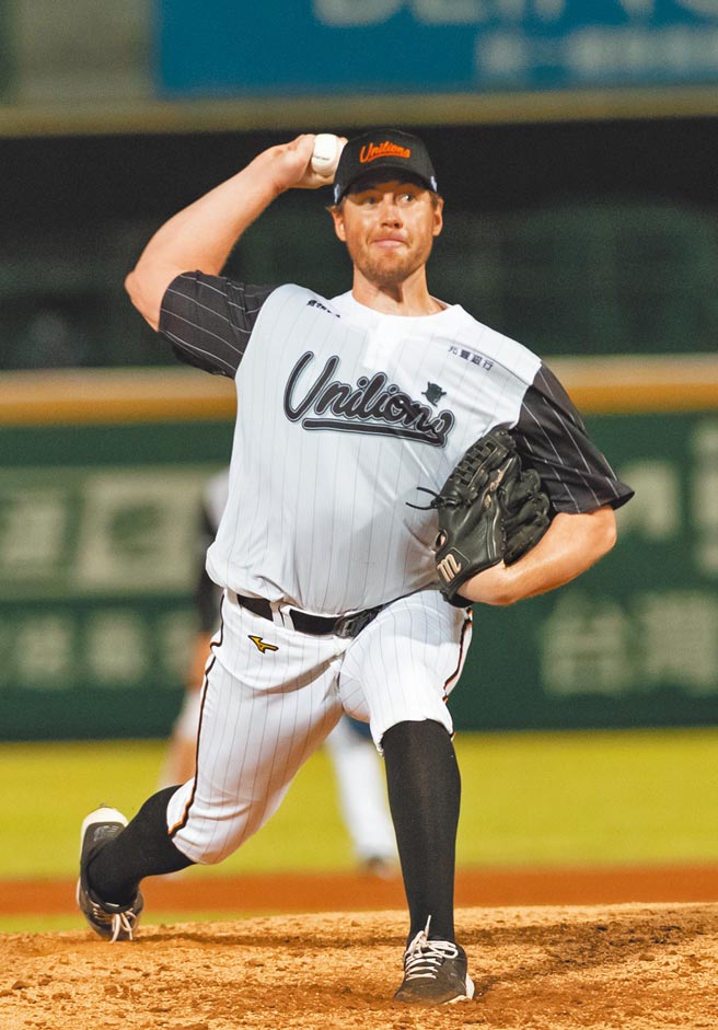 统一狮队猛威尔先发7局飙出10次三振、失2分。（统一狮提供）